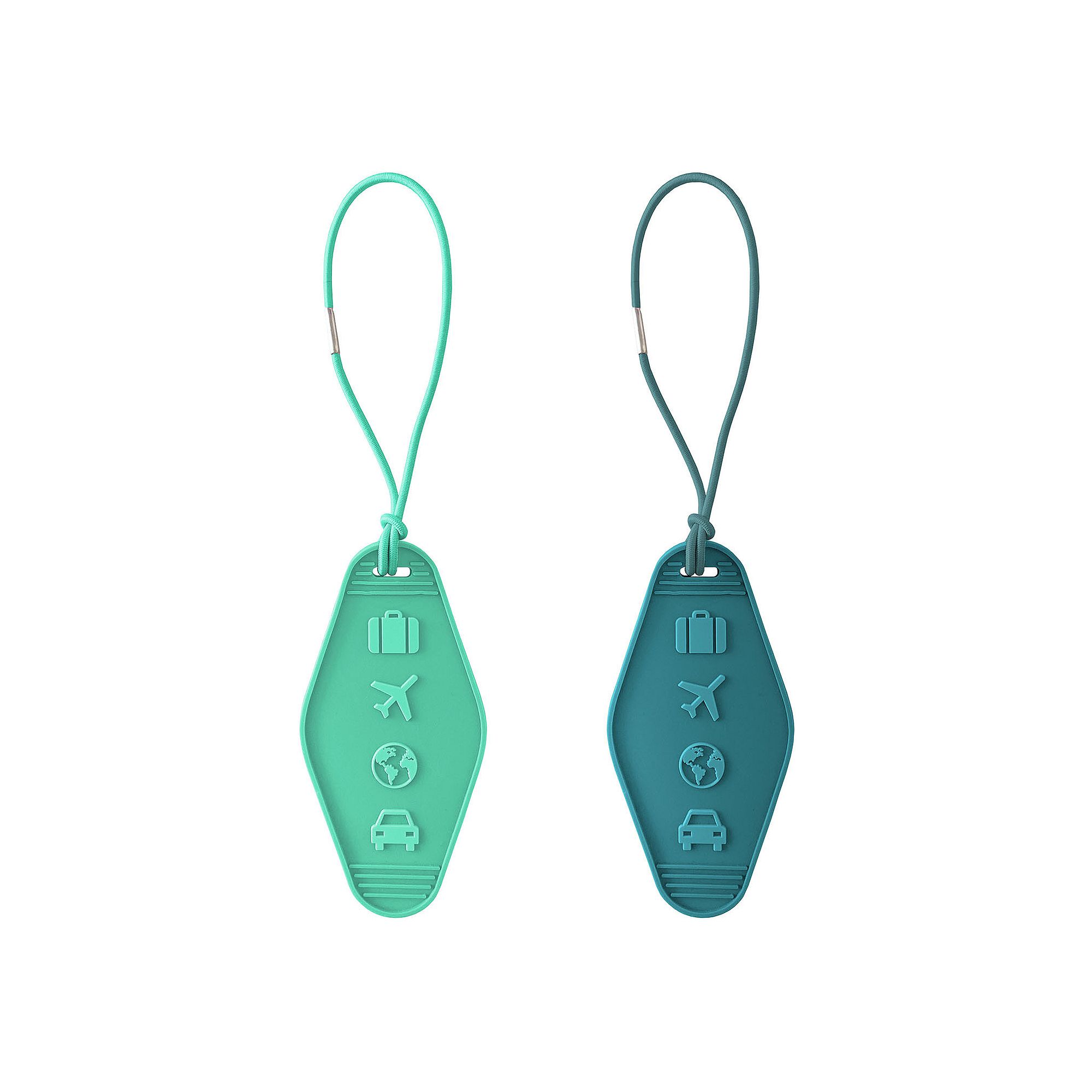 MYTAGALONGS Vintage Hotel Key Luggage Tags 2-Piece Set, Blue
