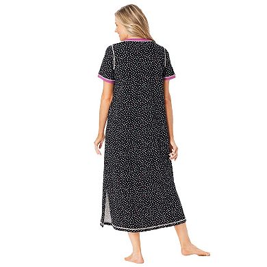 Dreams & Co. Plus Size Long Henley Sleepshirt