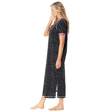 Dreams & Co. Plus Size Long Henley Sleepshirt