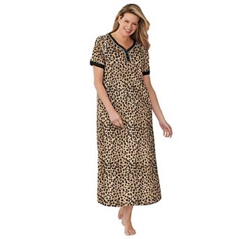 Dreams & Co. Plus Size Long Henley Sleepshirt
