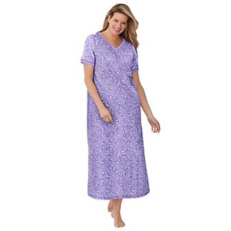 Dreams & Co. Plus Size Long Henley Sleepshirt