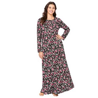 Dreams & Co. Plus Size Long-Sleeve Gown