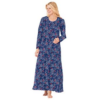 Dreams & Co. Plus Size Long-Sleeve Gown