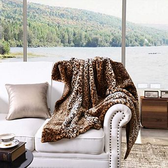 Marcielo Faux Fur Throw Blanket Leopard Cheetah Bed Blanket