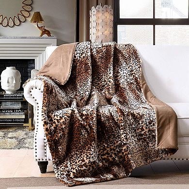 Marcielo Faux Fur Throw Blanket Leopard Cheetah Bed Blanket
