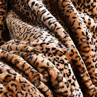 Marcielo Faux Fur Throw Blanket Leopard Cheetah Bed Blanket