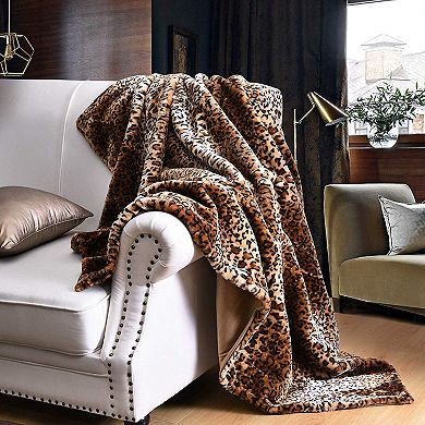 Marcielo Faux Fur Throw Blanket Leopard Cheetah Bed Blanket