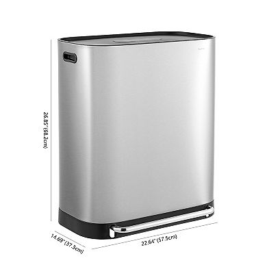 Beni Kitchen Trash/recycling 16-gallon Double-bucket Step Trash Can With Odor Filter And Lid Support