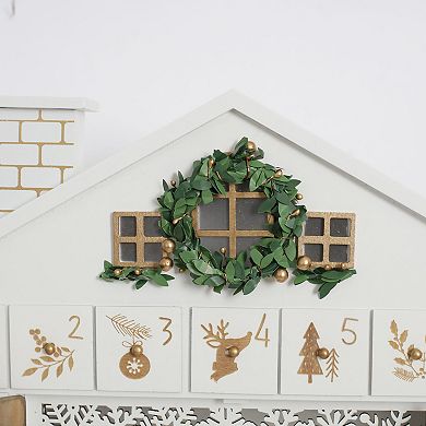 Polar Elegance Wooden Christmas Advent Calendar House With Blinds Leds Reindeer Forest Xmas Gifts