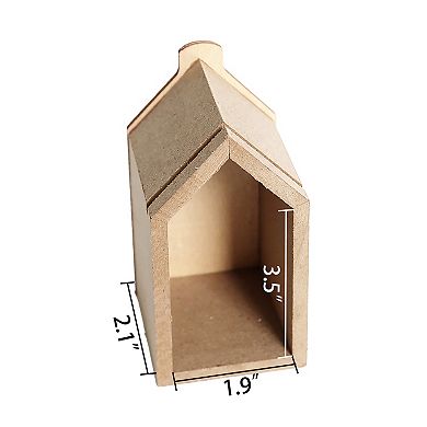 Polar Elegance Xmas Wooden Advent Calendar With 24 Pcs Houses To Fill Small Gifts Home Decoration