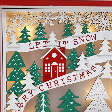 Polar Elegance Xmas Wooden Advent Calendar Book With Drawers For Adults Kids Home Decor With Led