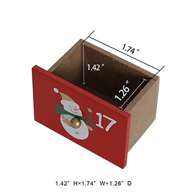 Polar Elegance Wooden Advent Calendar Train With Drawers, 24" Christmas Decorations For Kids Adults