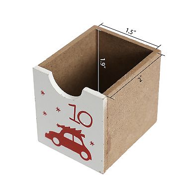 Polar Elegance Christmas Wooden Advent Calendar Book With Led Lighting With 24 Drawers Holiday Gifts
