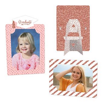 Big Dot Of Happiness Rose Gold Grad Party 4x6 Picture Display Paper Photo Frames 12 ct