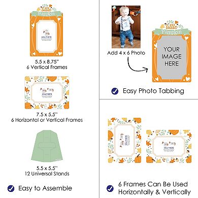 Big Dot Of Happiness Little Pumpkin Fall Party 4x6 Picture Display Paper Photo Frames 12 Ct