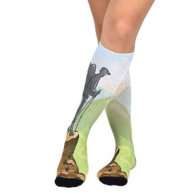 Sierra Socks Hikers Haven Pattern Coolmax Socks, Nature Collection For Men & Women Knee High Socks