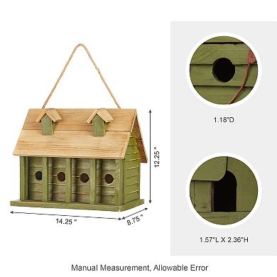 Glitzhome 14.25”l Wood Hanging Birdhouse For Outdoors