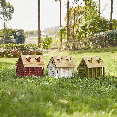 Glitzhome 14.25”l Wood Hanging Birdhouse For Outdoors