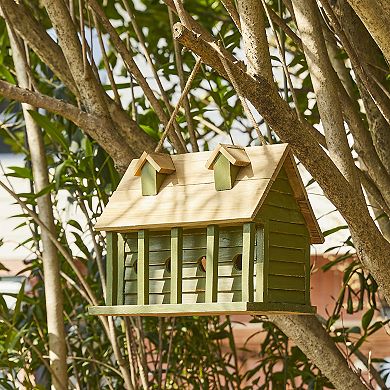 Glitzhome 14.25”l Wood Hanging Birdhouse For Outdoors