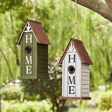 Glitzhome 14.75" H Distressed Bird House