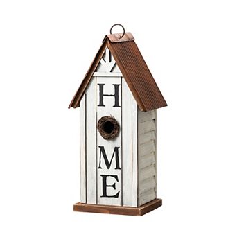 Glitzhome 14.75" H Distressed Bird House