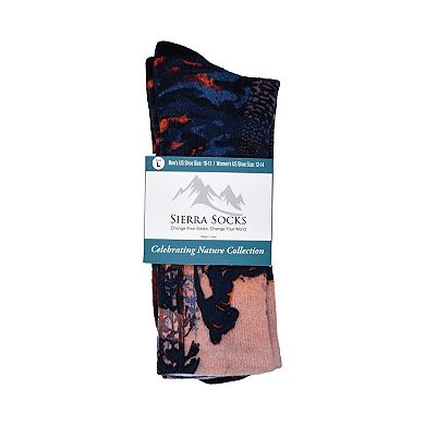 Sierra Socks Mud Bike Pattern Coolmax Socks, Nature Collection For Men & Women Colorful Crew Socks