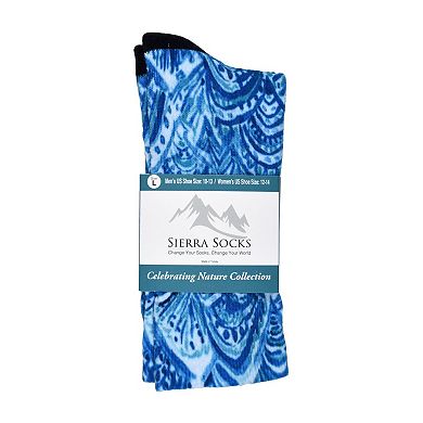 Sierra Socks Blue Dream Pattern Coolmax Socks, Nature Collection For Men & Women Knee High Socks