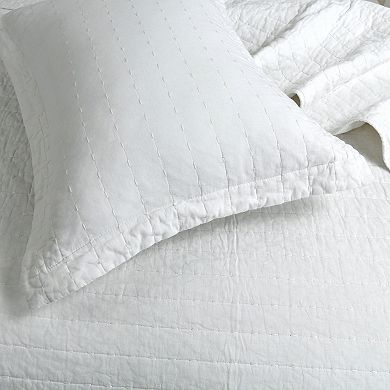 Marcielo 3 Piece 100% Cotton Oversized Bedspread Lightweight Quilt Set Stitching