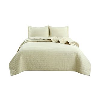 Marcielo 3 pc 100% Cotton Oversized Bedspread Lightweight Quilt Set Stitching