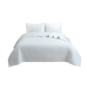 Marcielo 3 pc 100% Cotton Oversized Bedspread Lightweight Quilt Set Stitching
