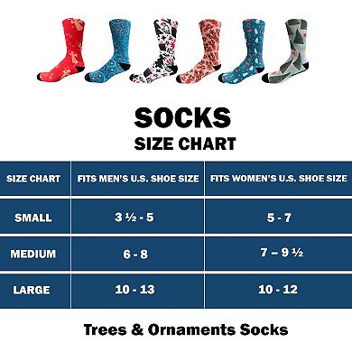 Christmas Holiday Colorful Coolmax Crew Socks For Men & Women