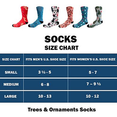 Christmas Trees & Ornaments Colorful Coolmax Crew Socks For Men & Women