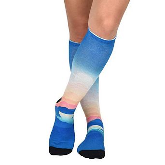 Sierra Socks Sunrise Pattern Coolmax Socks, Nature Collection For Men & Women Knee High Socks