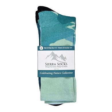 Sierra Socks Evergreen Pattern Coolmax Socks, Nature Collection For Men & Women Knee High Socks