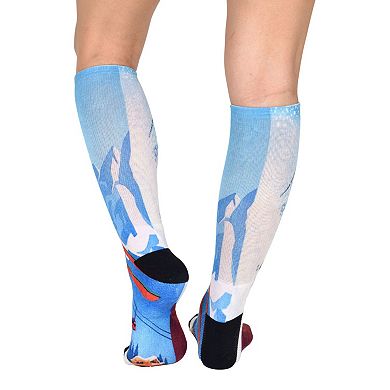 Sierra Socks Slippery Slopes Pattern Coolmax Sock, Nature Collection For Men & Women Knee High Socks