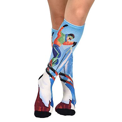 Sierra Socks Slippery Slopes Pattern Coolmax Sock, Nature Collection For Men & Women Knee High Socks