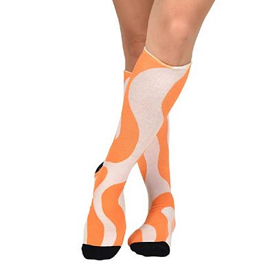 Sierra Socks Orange Creamsicle Pattern Socks, Nature Collection For Men & Women Knee High Socks