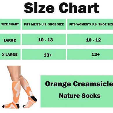 Sierra Socks Orange Creamsicle Pattern Socks, Nature Collection For Men & Women Knee High Socks