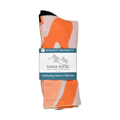 Sierra Socks Orange Creamsicle Pattern Socks, Nature Collection For Men & Women Knee High Socks