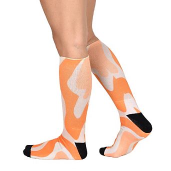 Sierra Socks Orange Creamsicle Pattern Socks, Nature Collection For Men & Women Knee High Socks
