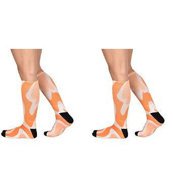 Sierra Socks Orange Creamsicle Pattern Socks, Nature Collection For Men & Women Knee High Socks