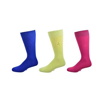 3 Pairs Of Men's Cotton Crew Socks In Solid, Colorful, Vibrant Designs
