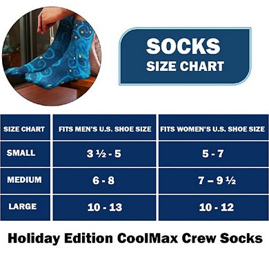 Colorful Christmas Coolmax Crew Socks For Men & Women