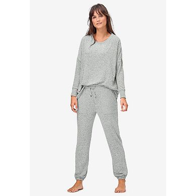 ellos Plus Size Marled Knit Jogger Pants