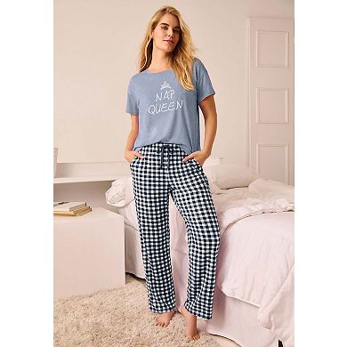 Dreams & Co. Plus Size Woven Sleep Pant