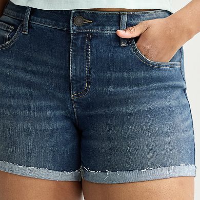 Juniors' Plus Size SO® Low Rise Midi Jean Shorts