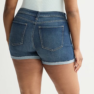 Juniors' Plus Size SO® Low Rise Midi Jean Shorts