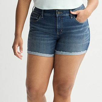 Juniors' Plus Size SO® Low Rise Midi Jean Shorts
