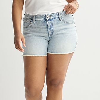 Juniors' Plus Size SO® Low Rise Midi Jean Shorts