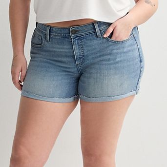 Juniors' Plus Size SO® Low Rise Midi Jean Shorts